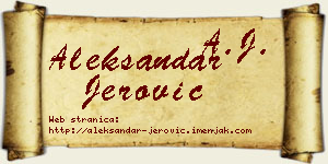 Aleksandar Jerović vizit kartica